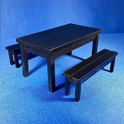 Black Table & Two Benches