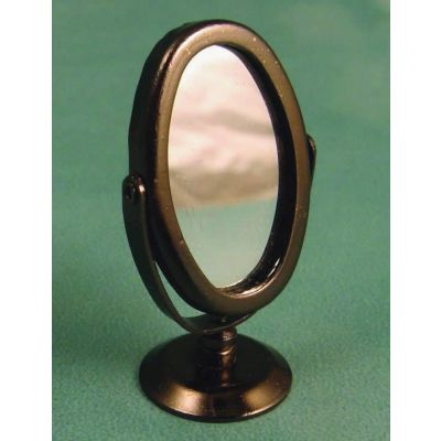 Oval Silver Swivel Mirror