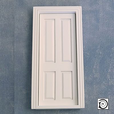Interior Door  (4 panel), as DIY049 but painted white,  To fit apperture 173 x 73mm