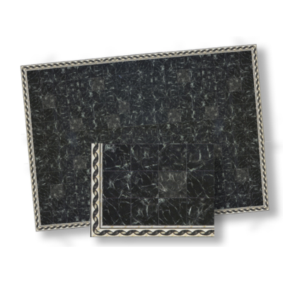 Faux Marble Tile Card Black
