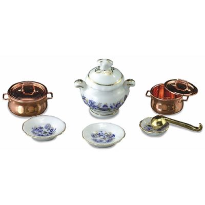 Soup Tureen Set (Blue/Gold)