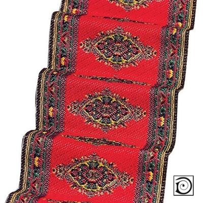 Red Motif Stair Carpet Runner                                     