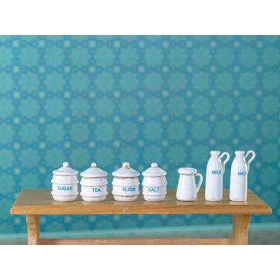 Cream Jar & Jug Set, 7 Pcs                                  