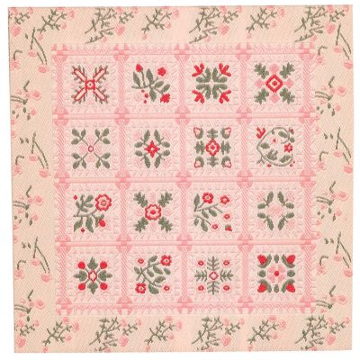 Pink Patchwork Rug or Blanket                               