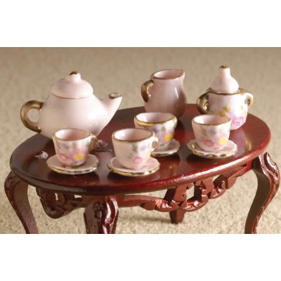 Pink Rose Pattern Tea Set, 13 pcs                           