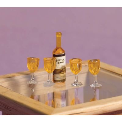 Bottle of Wine & Glasses, 5 pcs                             