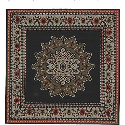 20x20cm Square Carpet Black 9355