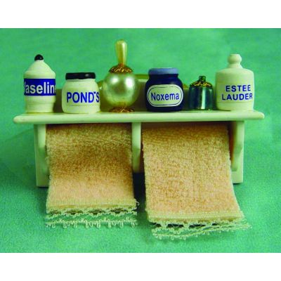 Long Bath Shelf & Towels