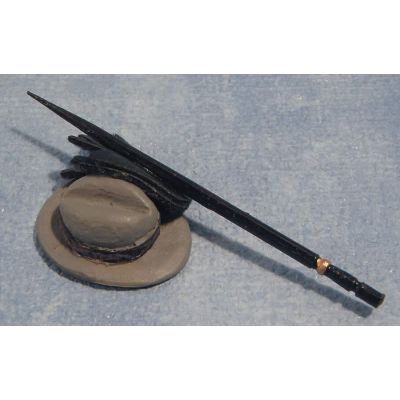 Hat, Gloves & Stick