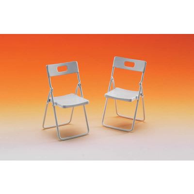 Folding White Chair Pair (F3049)