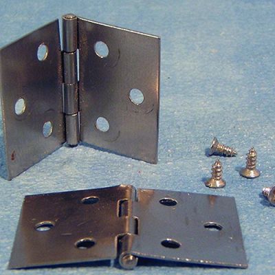 pk of 4, 25mm x 19mm Med Hinges + Screws