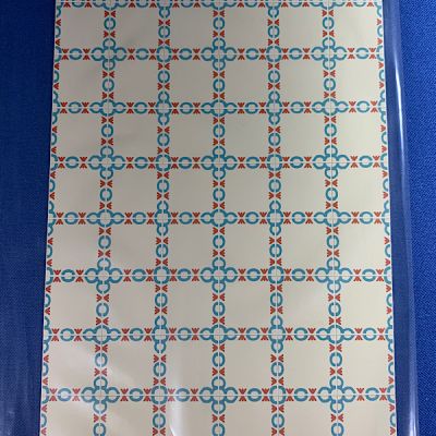 Cream & Torq Pattern Scored Plastic Sheet