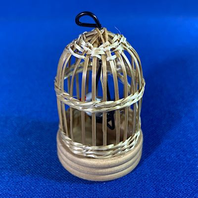 Wicker Bird Cage with Bird