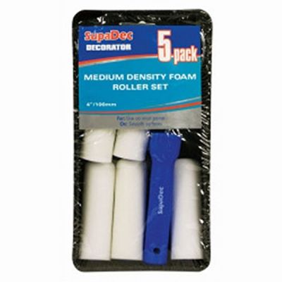  Mini Foam 4" Rollers & Tray Set 5 pk